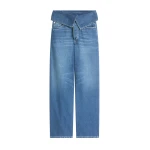 Dries Van Noten Folded denim pants in Blue | Pants | Luxury Shoes 