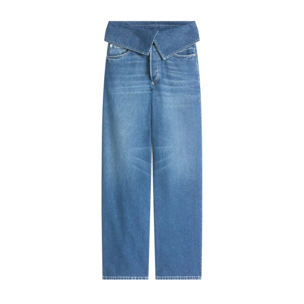 Folded denim pants in Blue
