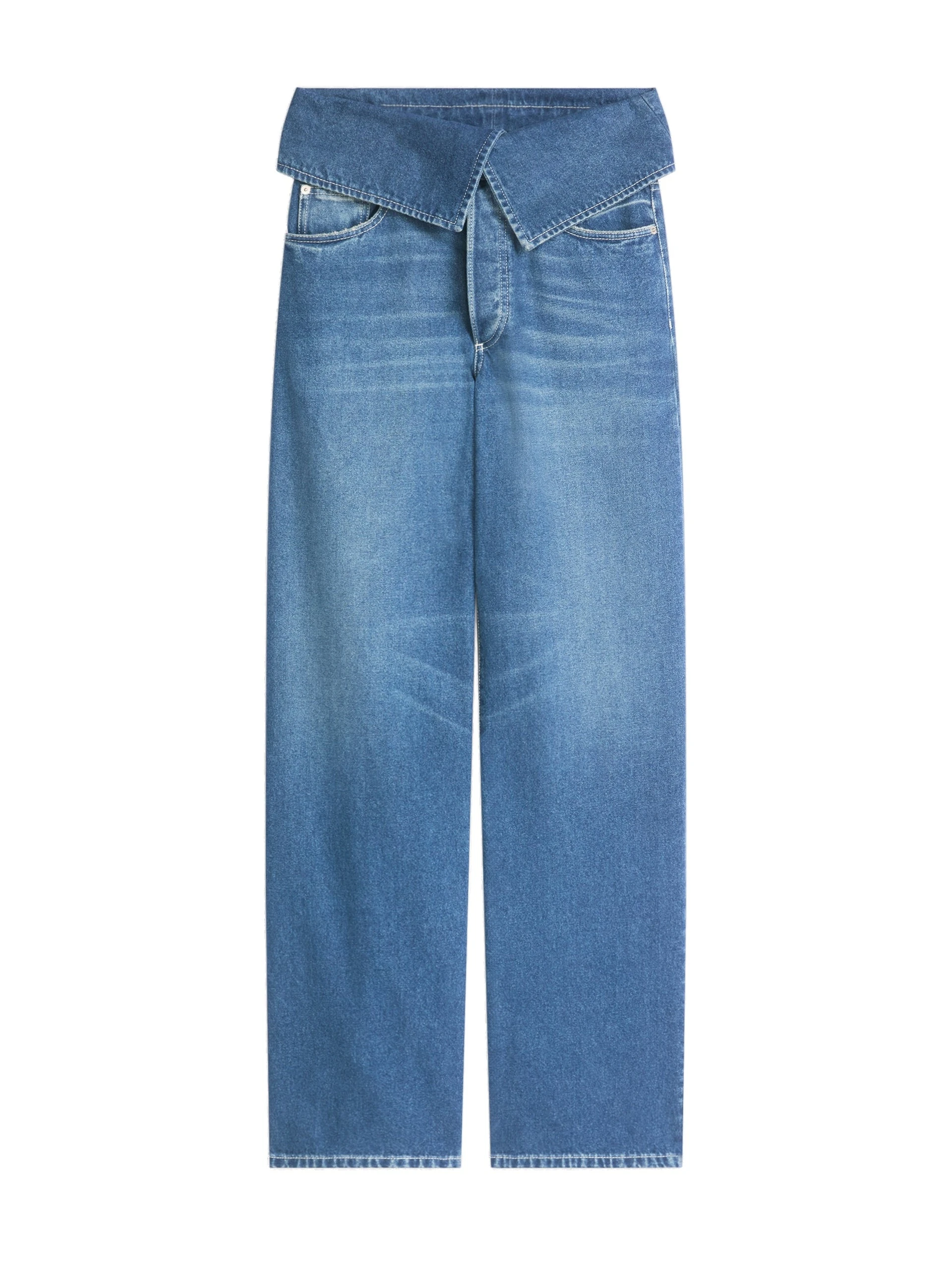 Dries Van Noten Folded denim pants in Blue | Pants | Luxury Shoes Dries Van Noten Folded denim pants in Blue | Pants | Luxury Shoes