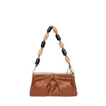 Dries Van Noten Folded leather clutch in Tan