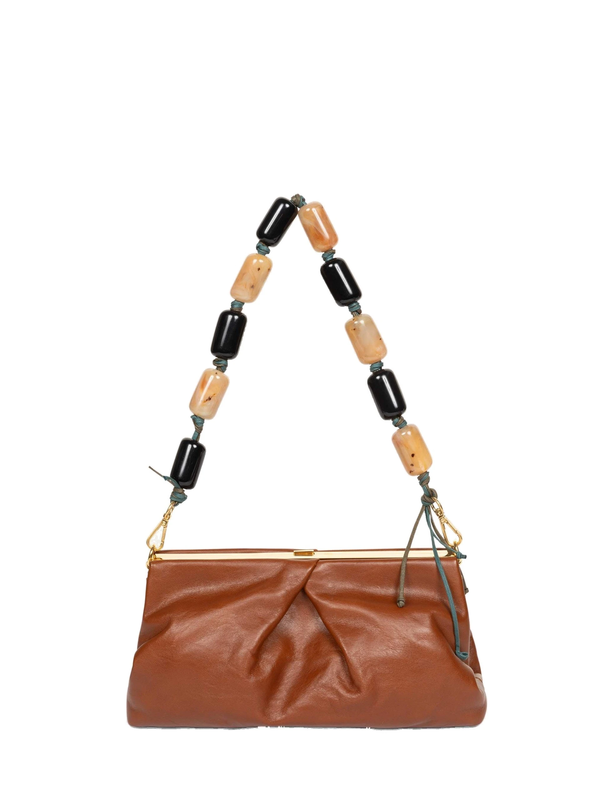 Dries Van Noten Folded leather clutch in Tan | Clutch Bags | Luxury Shoes Dries Van Noten Folded leather clutch in Tan
