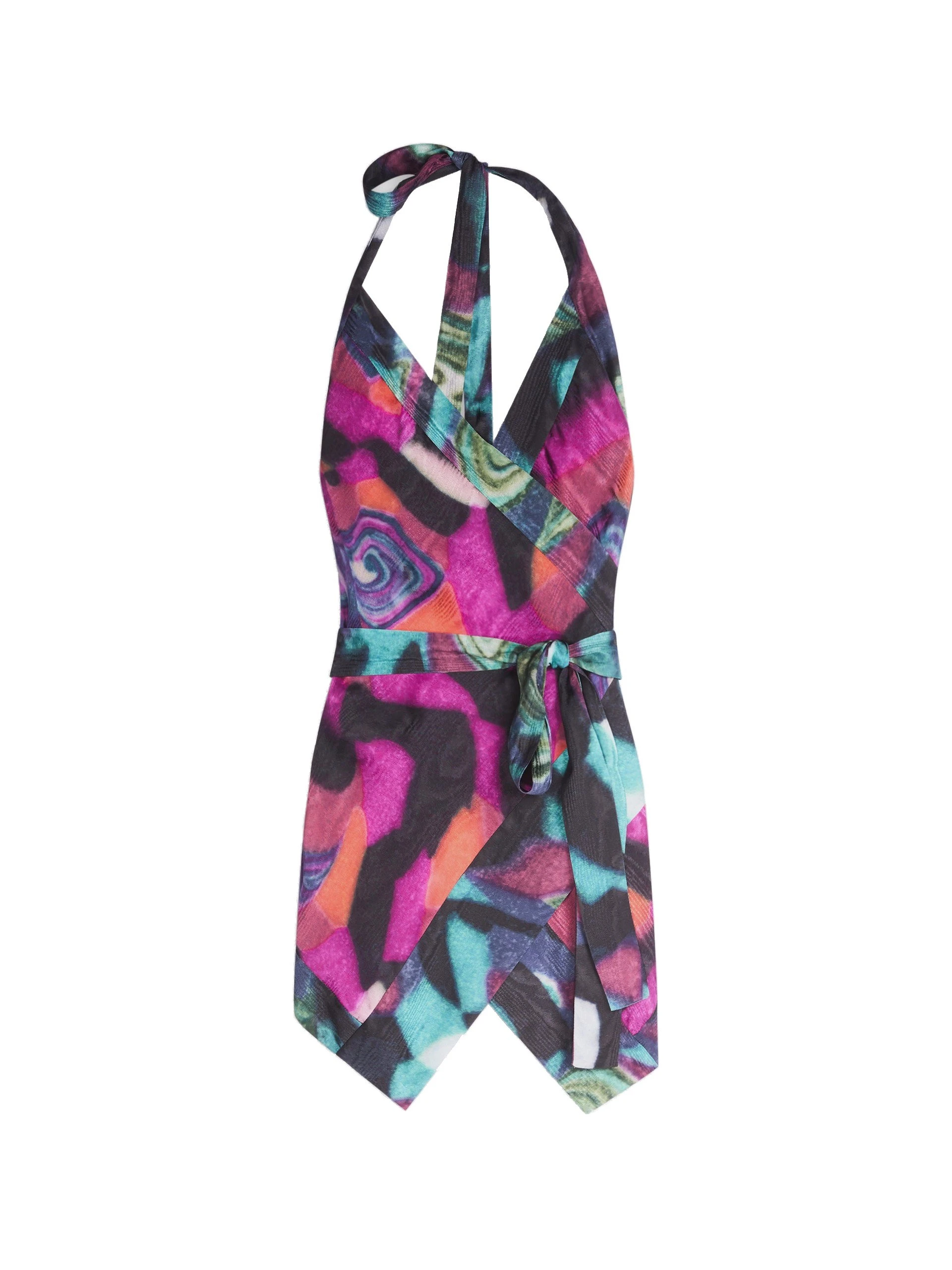 Dries Van Noten Halterneck moiré top in Fuchsia | Tops | Luxury Shoes Dries Van Noten Halterneck moiré top in Fuchsia | Tops | Luxury Shoes