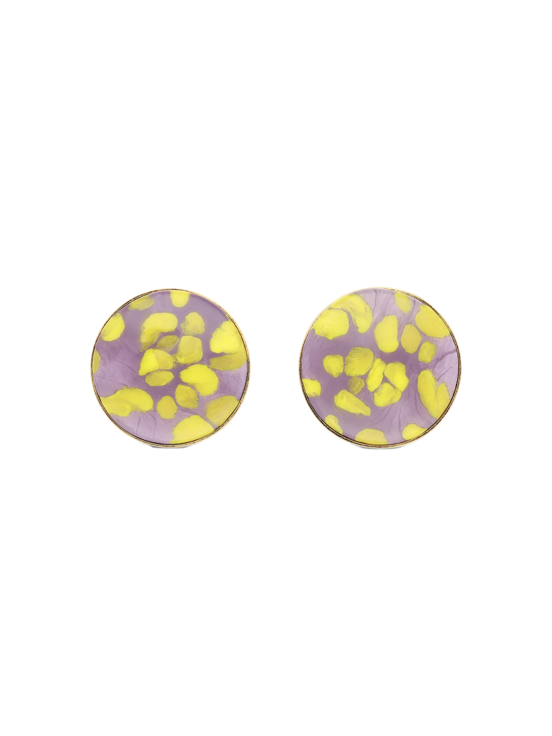 Dries Van Noten Handmade painted earrings in Lilac | Earrings | Luxury Shoes Dries Van Noten Handmade painted earrings in Lilac