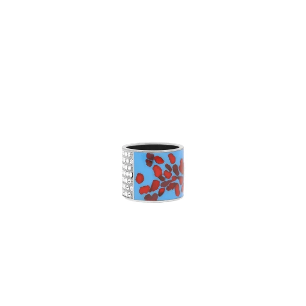 Handmade painted ring in Light Blue