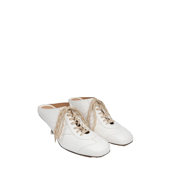Heeled sneaker mules in White - Image 3