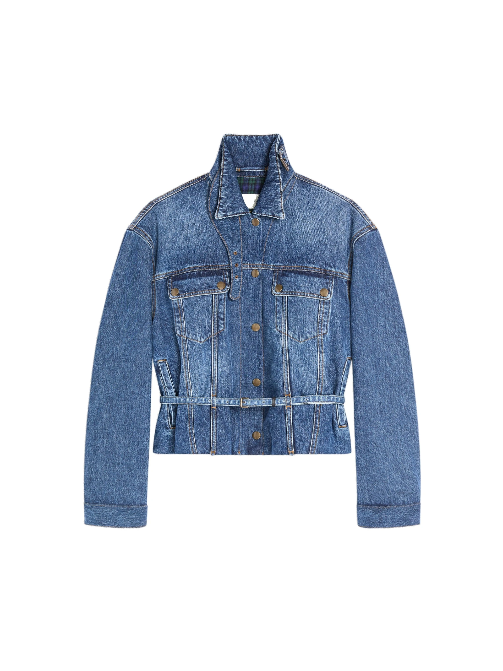 Dries Van Noten High collar denim jacket in Blue | Jackets | Luxury Shoes Dries Van Noten High collar denim jacket in Blue | Jackets | Luxury Shoes