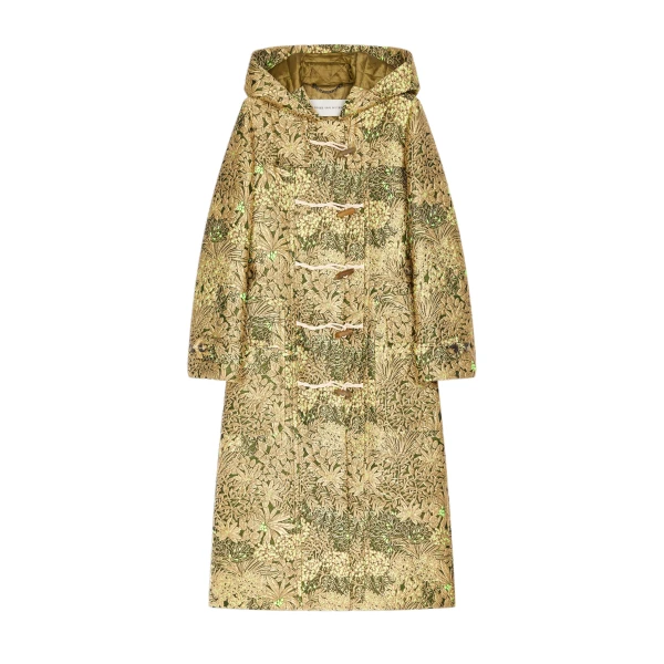 Dries Van Noten Jacquard duffle coat in Sand | Coats | Luxury Shoes 