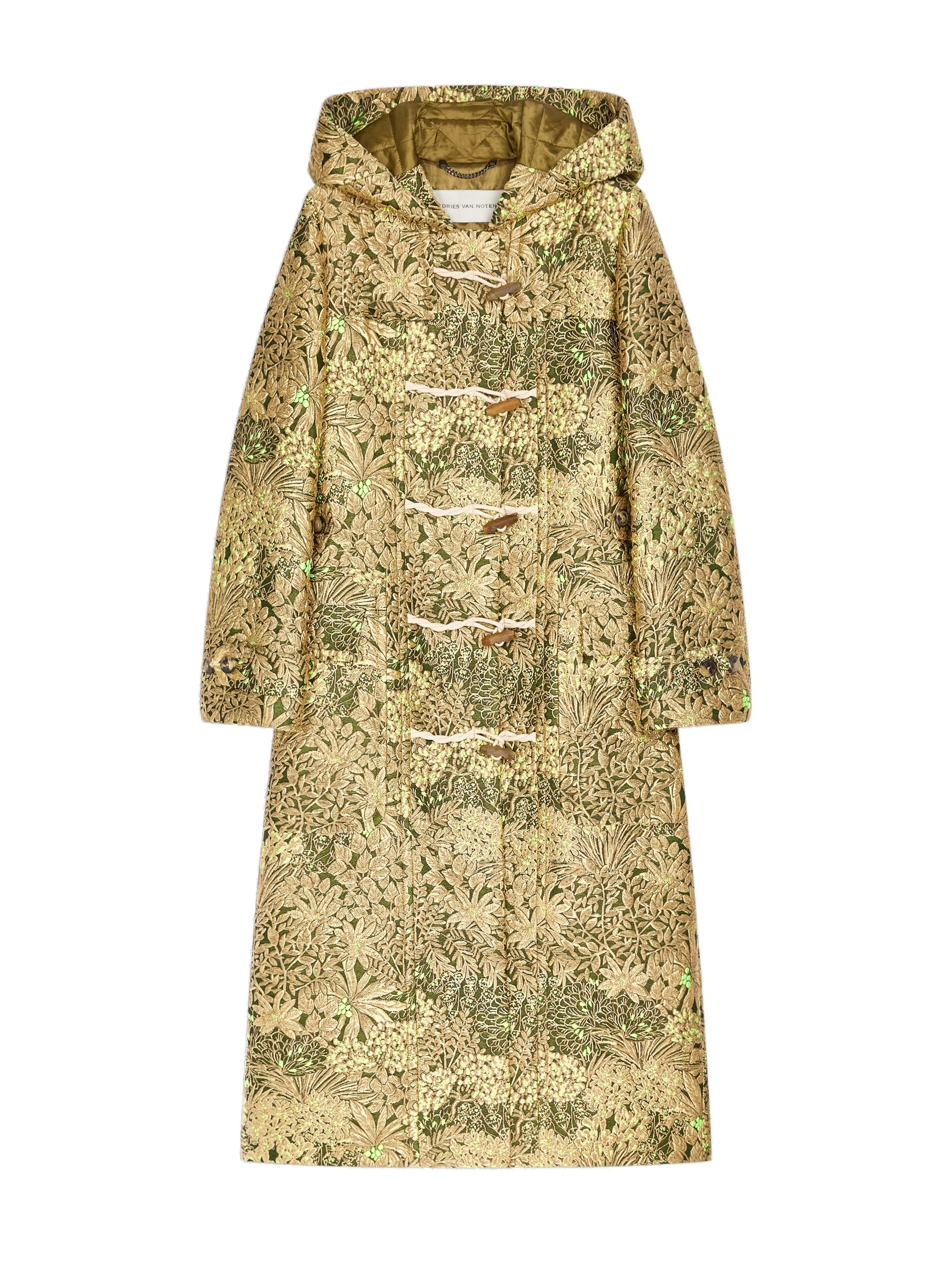 Dries Van Noten Jacquard duffle coat in Sand | Coats | Luxury Shoes Dries Van Noten Jacquard duffle coat in Sand | Coats | Luxury Shoes