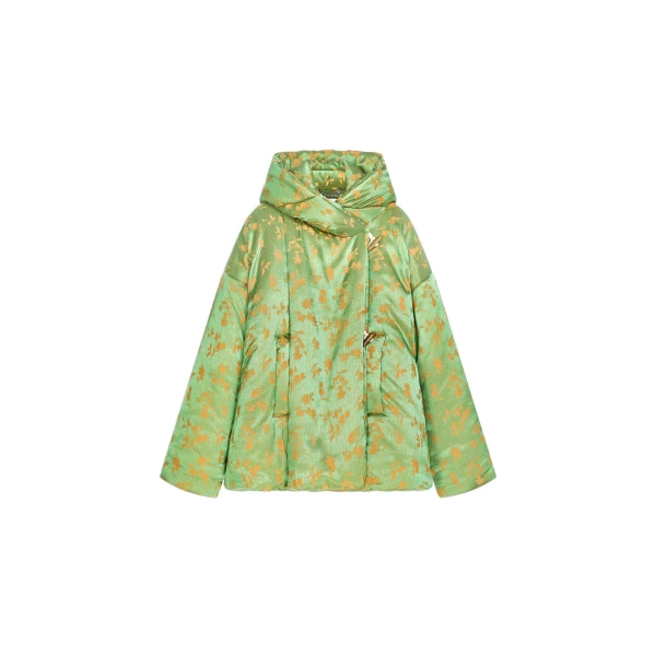 Jacquard puffer jacket in Light Green