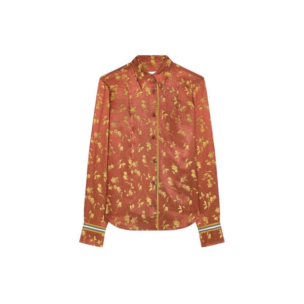 Jacquard shirt in Rust