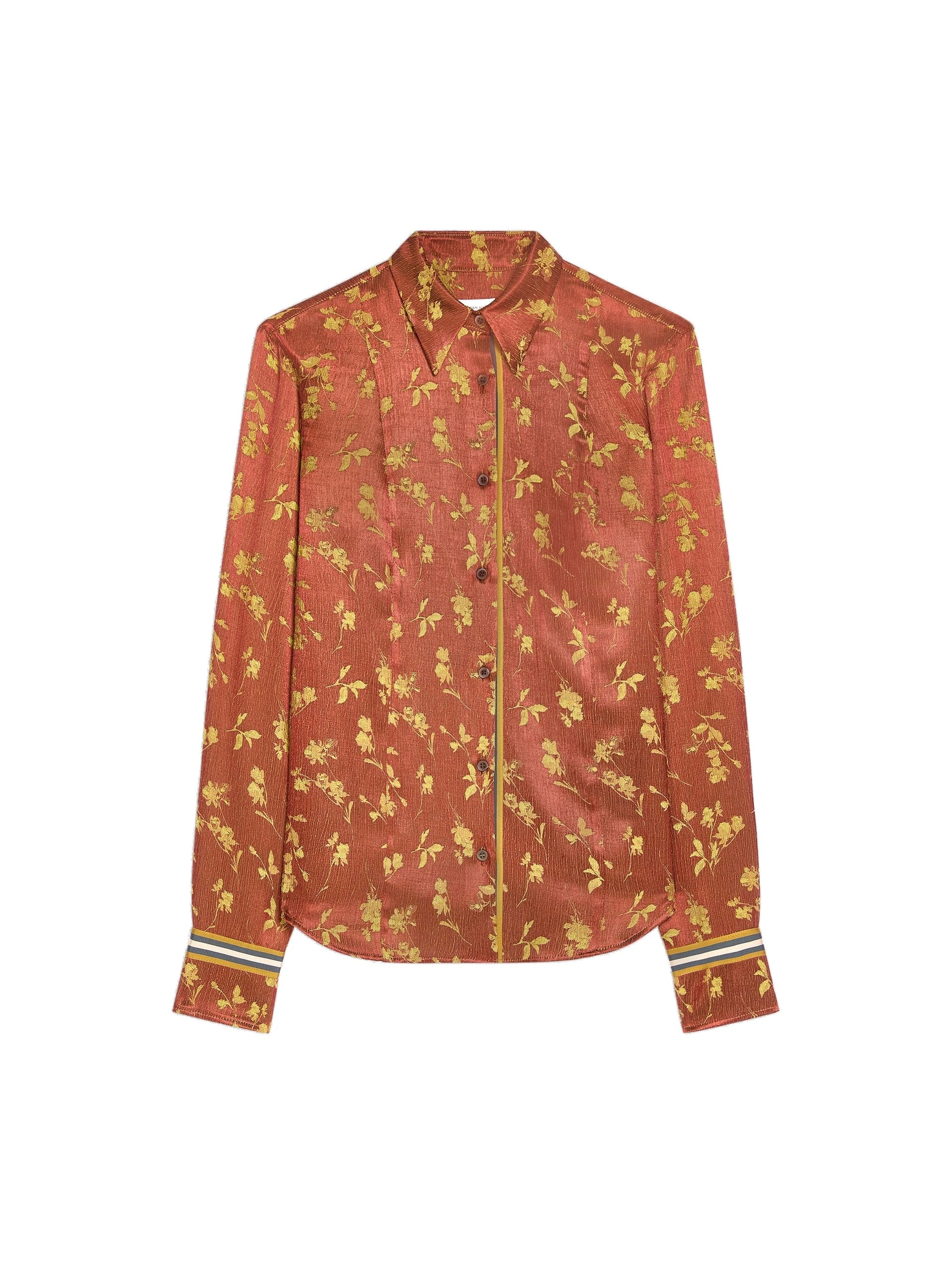 Dries Van Noten Jacquard shirt in Rust | Tops | Luxury Shoes Dries Van Noten Jacquard shirt in Rust | Tops | Luxury Shoes