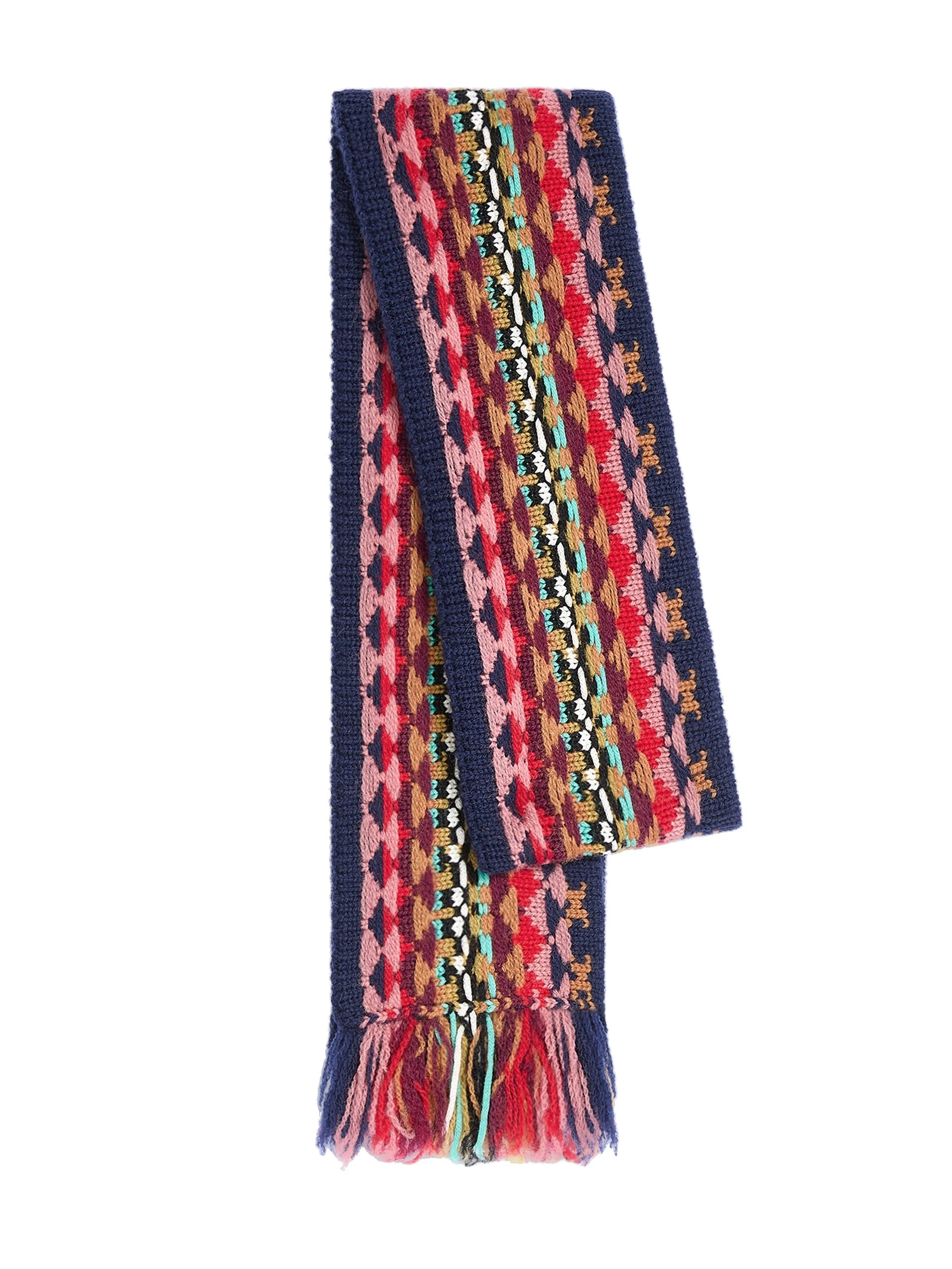 Dries Van Noten Jacquard wool scarf in Navy | Scarves | Luxury Shoes Dries Van Noten Jacquard wool scarf in Navy