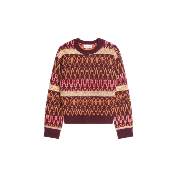 Dries Van Noten Jacquard wool sweater in Burgundy | Knitwear | Luxury Shoes 