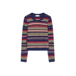 Dries Van Noten Jacquard wool sweater in Navy | Knitwear | Luxury Shoes 