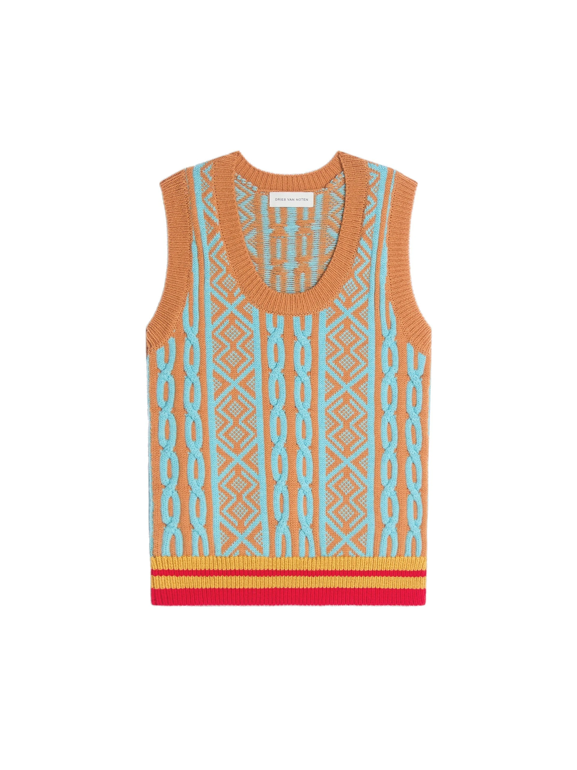 Dries Van Noten Jacquard wool top in Ocra | Knitwear | Luxury Shoes Dries Van Noten Jacquard wool top in Ocra | Knitwear | Luxury Shoes