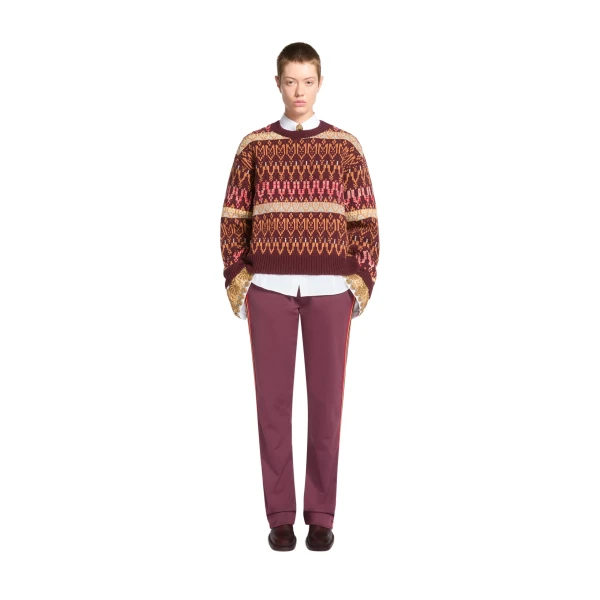 Jersey track pants in Burgundy - Image 2
