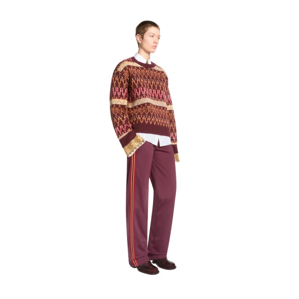 Jersey track pants in Burgundy - Image 3