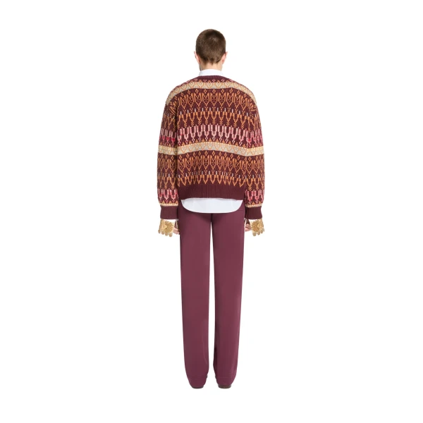 Jersey track pants in Burgundy - Image 4