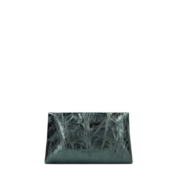 Large leather envelope bag in Forest - Image 5