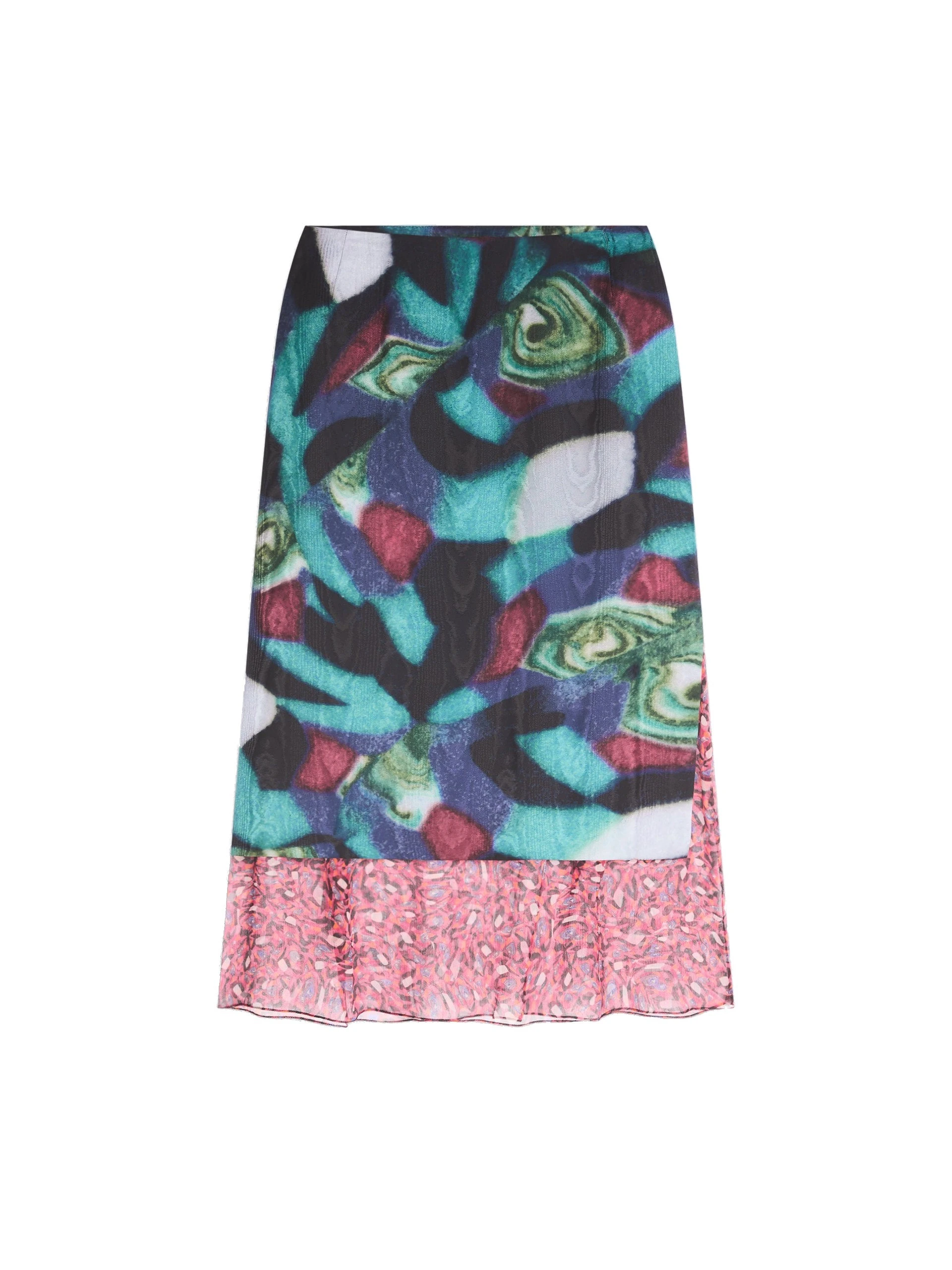 Dries Van Noten Layered moiré skirt in Petrol | Skirts | Luxury Shoes Dries Van Noten Layered moiré skirt in Petrol | Skirts | Luxury Shoes
