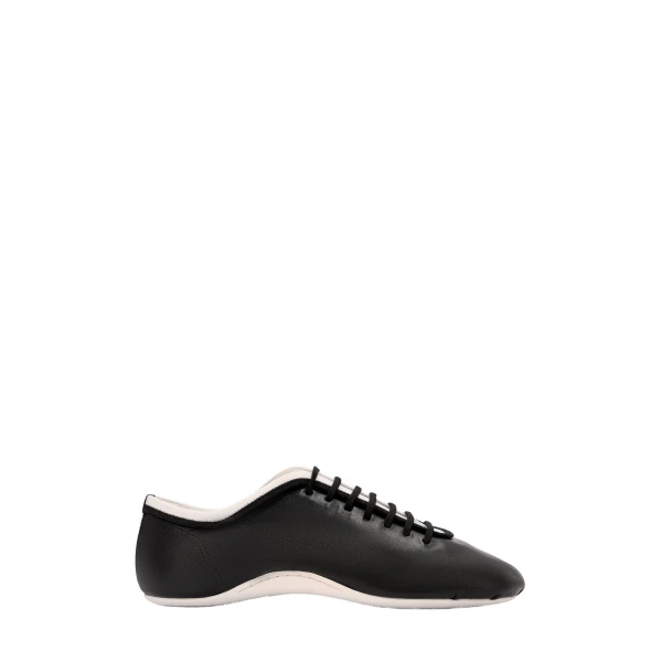 Leather ballerina sneakers in Black