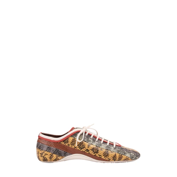 Leather ballerina sneakers in Tan - Image 2