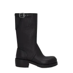 Dries Van Noten Leather biker boots in Black