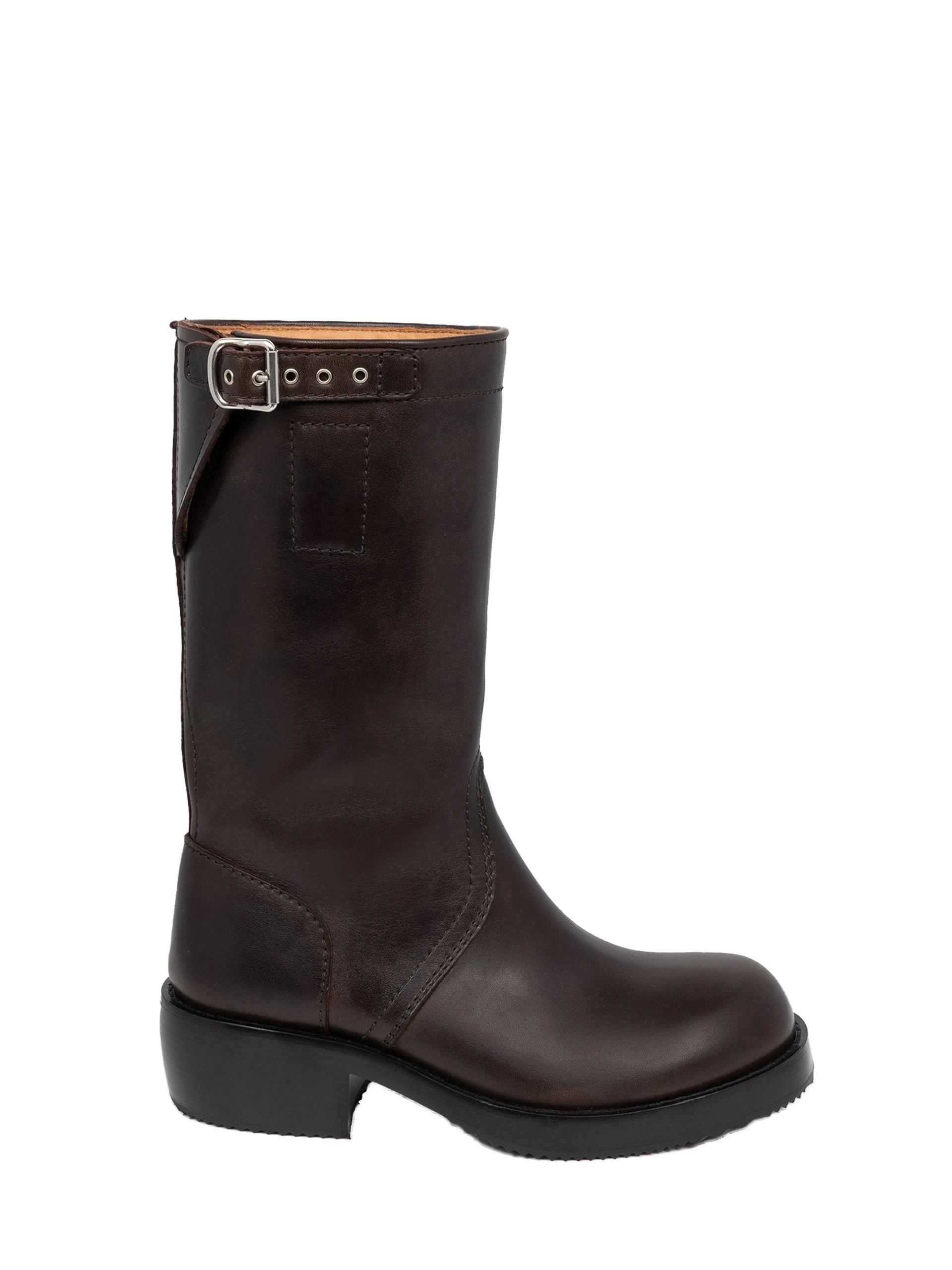 Dries Van Noten Leather biker boots in Dark Brown | Boots | Luxury Shoes Dries Van Noten Leather biker boots in Dark Brown