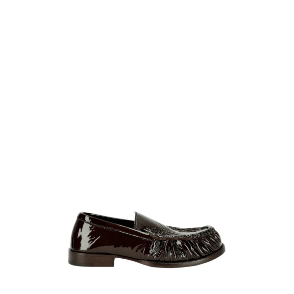 Leather loafers in Olive