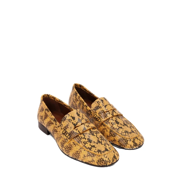 Leather penny loafers in Yellow - Image 3