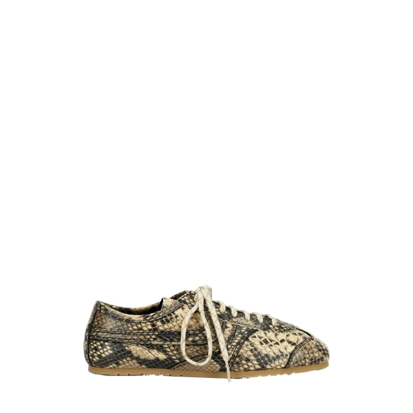 Leather sneakers in Beige
