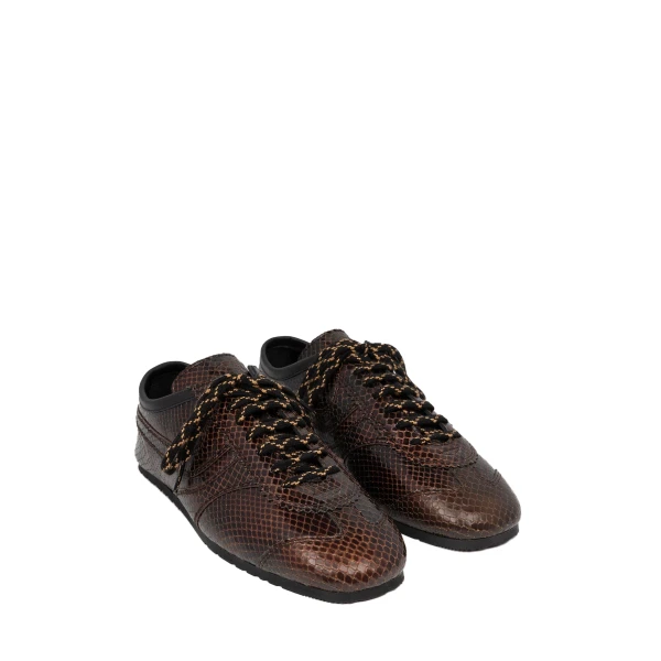 Leather sneakers in Dark Brown - Image 3