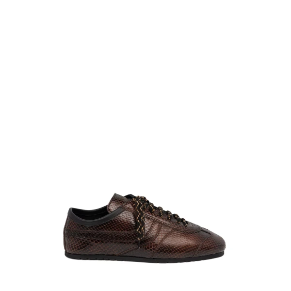 Leather sneakers in Dark Brown