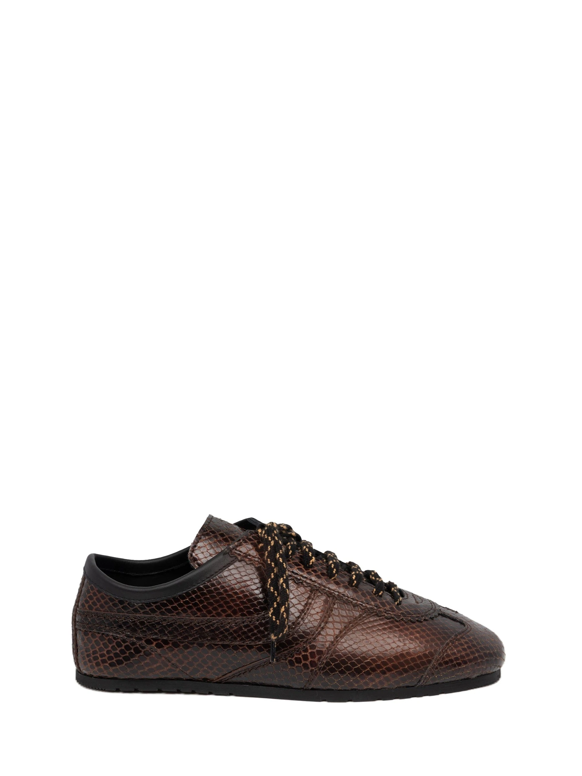 Dries Van Noten Leather sneakers in Dark Brown | Sneakers | Luxury Shoes Dries Van Noten Leather sneakers in Dark Brown
