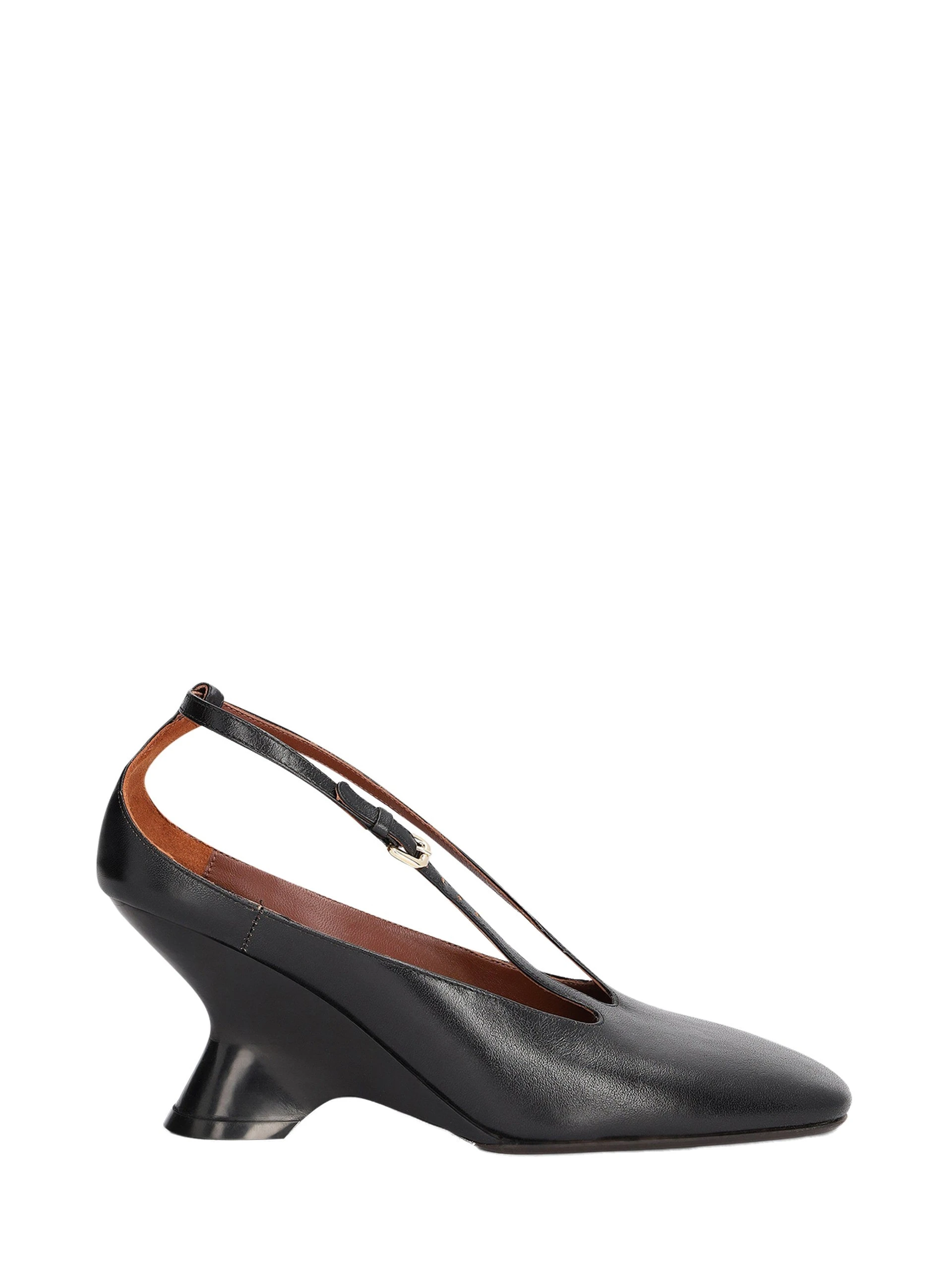Dries Van Noten Leather wedge pumps in Black | Heels | Luxury Shoes Dries Van Noten Leather wedge pumps in Black