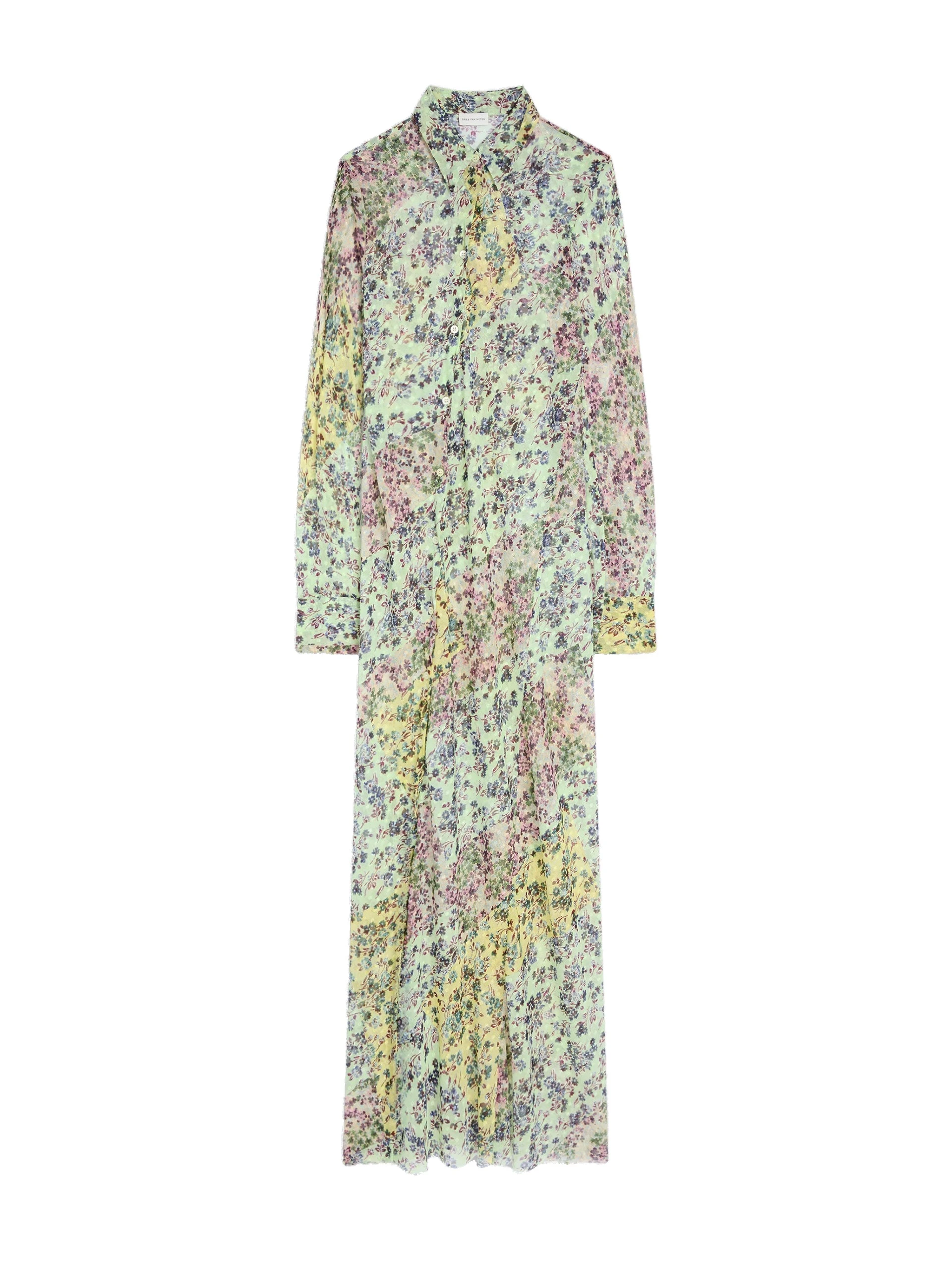 Dries Van Noten Long jacquard shirt dress in Mint | Dresses | Luxury Shoes Dries Van Noten Long jacquard shirt dress in Mint | Dresses | Luxury Shoes