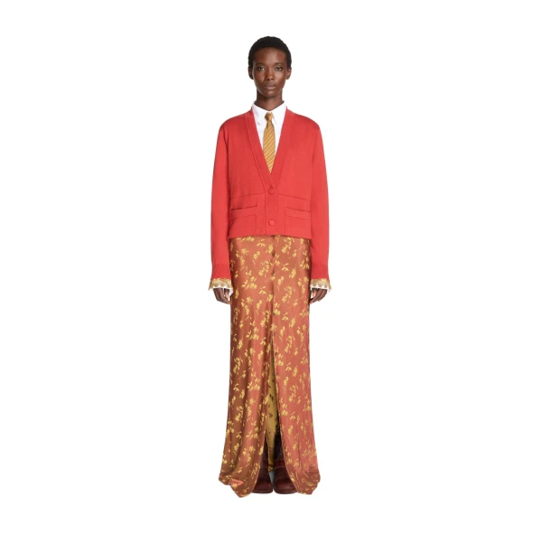 Long jacquard skirt in Rust - Image 2