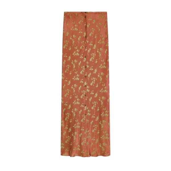 Dries Van Noten Long jacquard skirt in Rust | Skirts | Luxury Shoes 