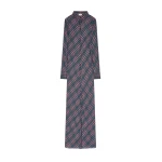 Dries Van Noten Long lurex shirt dress in Blue | Dresses | Luxury Shoes 