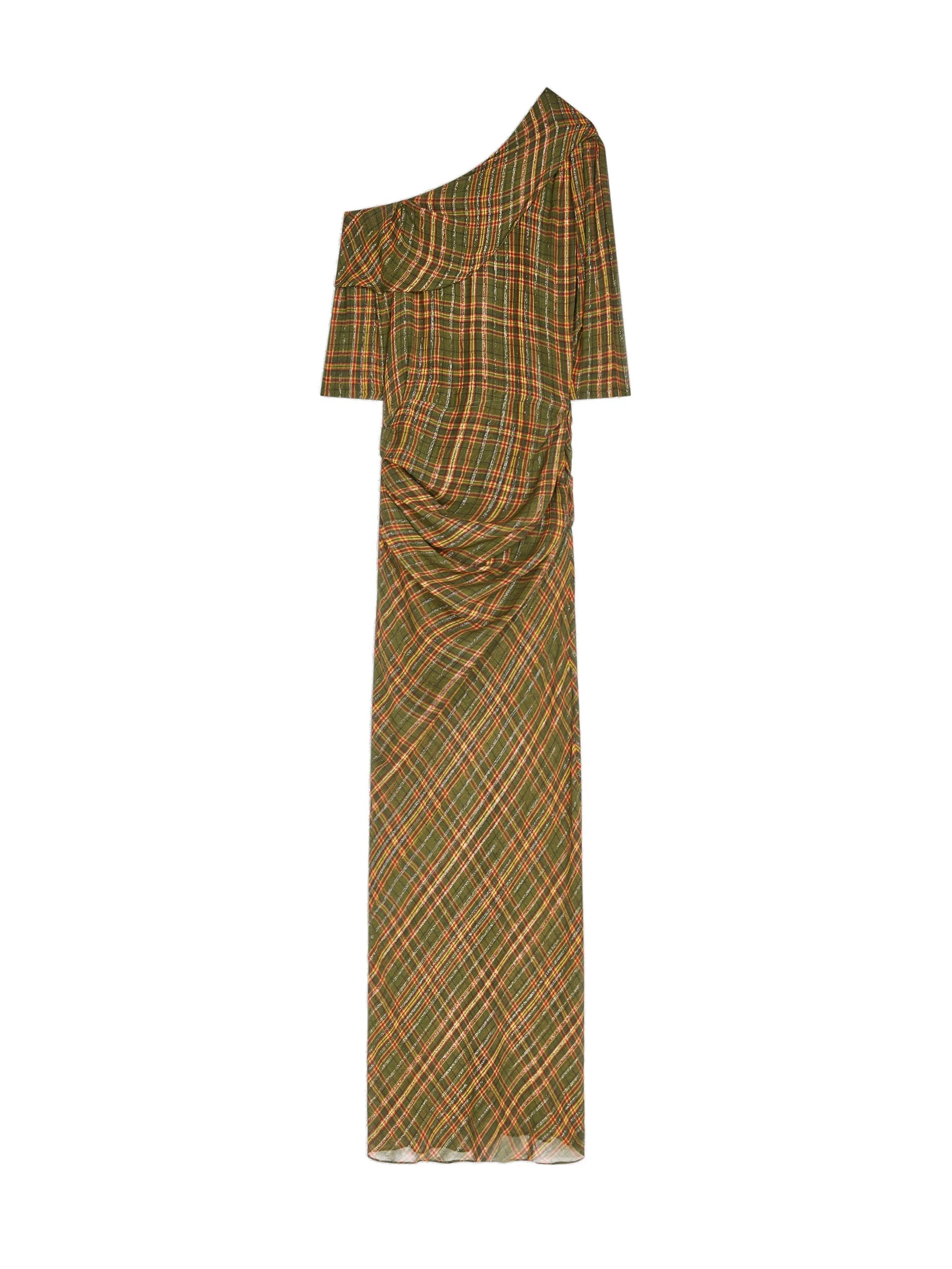 Dries Van Noten Long off-shoulder lurex dress in Khaki | Dresses | Luxury Shoes Dries Van Noten Long off-shoulder lurex dress in Khaki | Dresses | Luxury Shoes