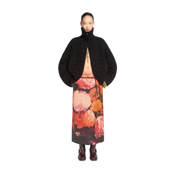 Long printed skirt in Neon Orange - Image 2