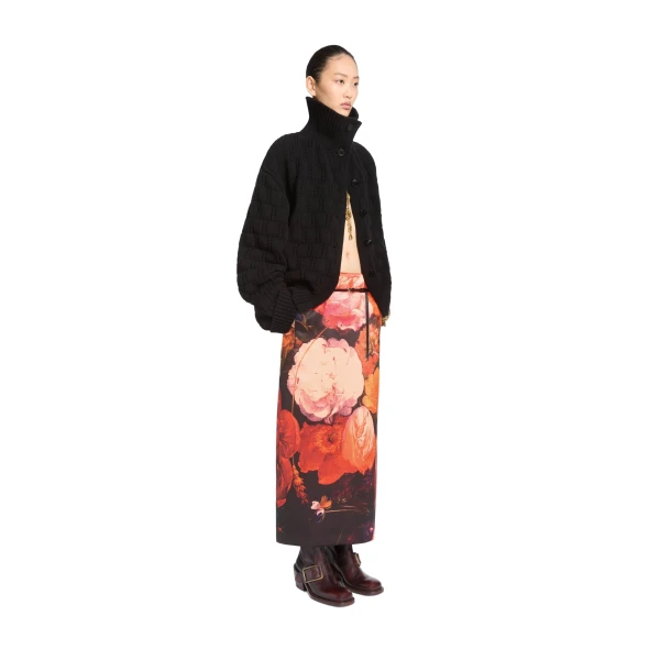 Long printed skirt in Neon Orange - Image 3