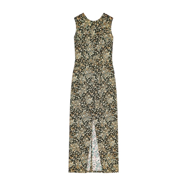 Dries Van Noten Long slitted floral dress in Black | Dresses | Luxury Shoes 