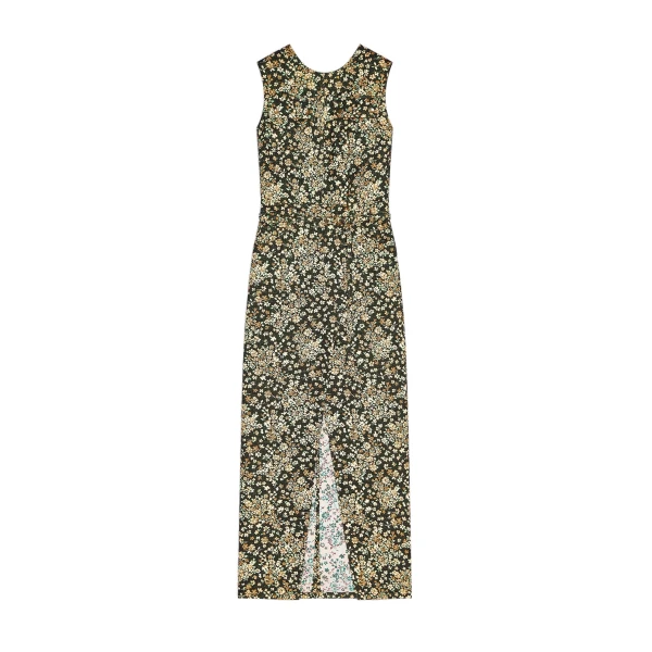 Dries Van Noten Long slitted floral dress in Black | Dresses | Luxury Shoes 