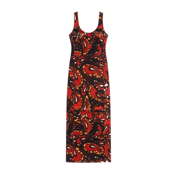 Long velvet dress in Rust