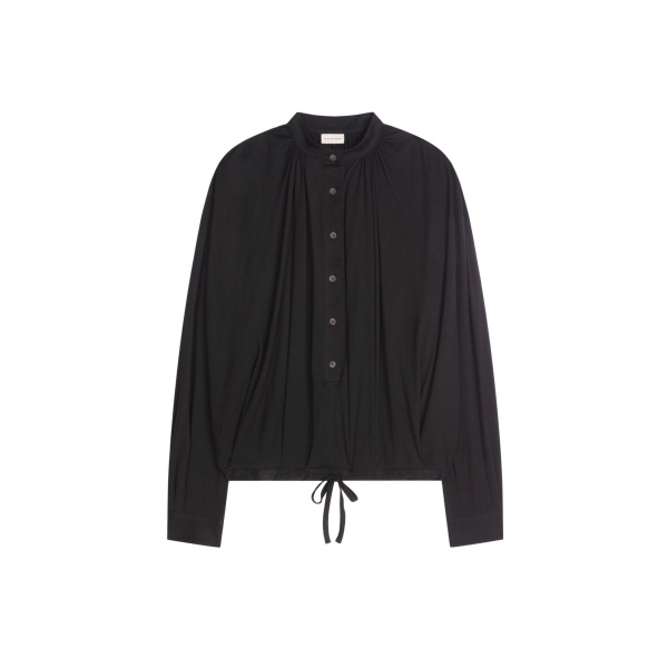 Dries Van Noten Loose cotton blouse in Black | Tops | Luxury Shoes 