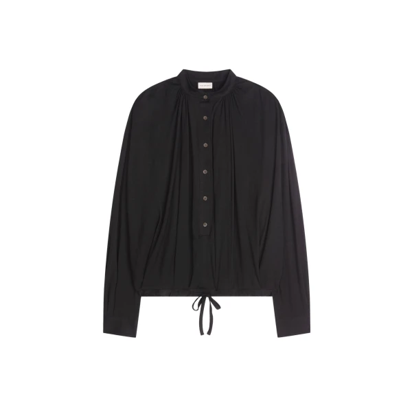 Loose cotton blouse in Black
