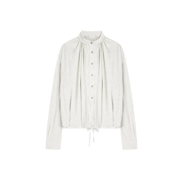 Loose cotton blouse in Grey Melange