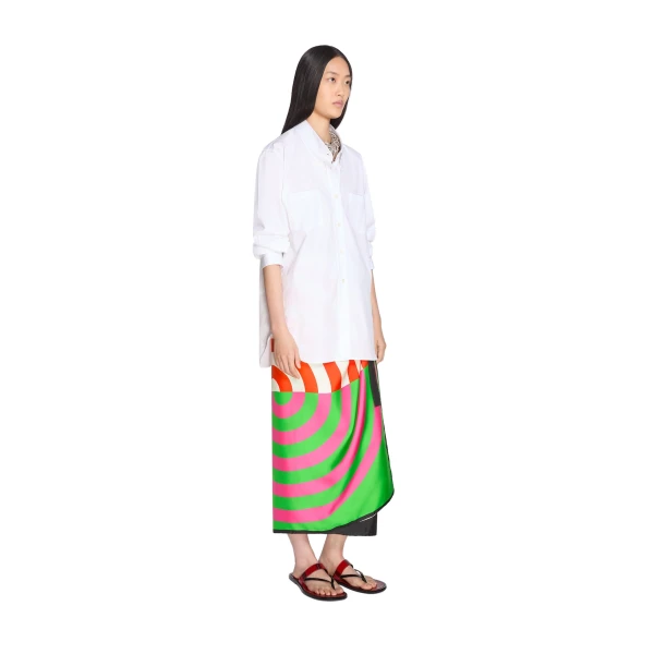 Loose cotton poplin shirt in White - Image 3