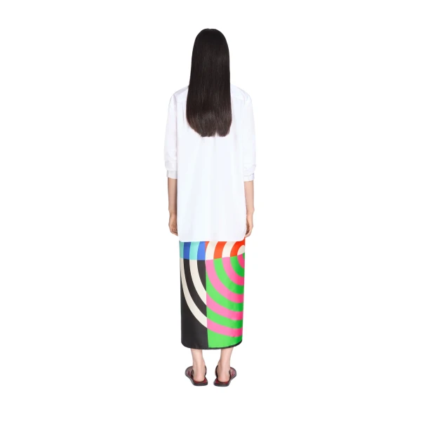 Loose cotton poplin shirt in White - Image 4